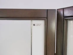 Paravent de style Art déco en bois et verre plombé