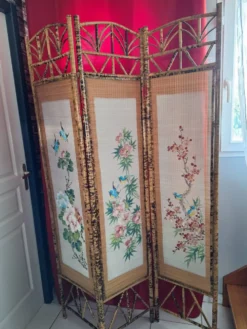 Paravent en bambou decor asiatique