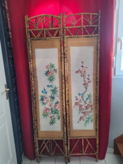 Paravent en bambou decor asiatique