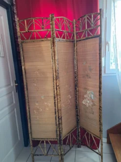 Paravent en bambou decor asiatique
