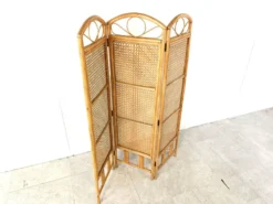 Paravent en bambou ou écran pliant, années 1970