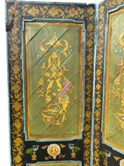 Paravent en bois peint, Inde XIXème