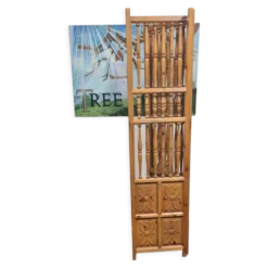Paravent en bois sculpté vintage