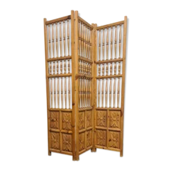 Paravent en bois sculpté vintage