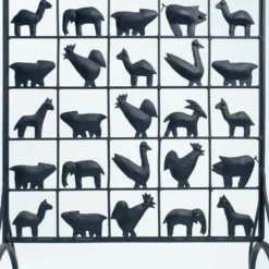 Paravent en fer forgé avec des animaux, années 1950