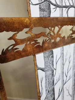 Paravent en métal relooké 3 volets 170 cm
