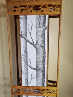 Paravent en métal relooké 3 volets 170 cm