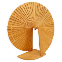 Paravent en pin en forme d'éventail de style moderne, France, années 1970 - Ø 113cm