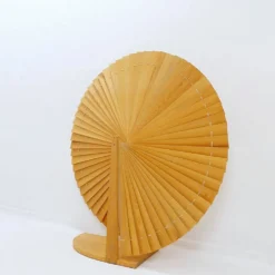 Paravent en pin en forme d'éventail de style moderne, France, années 1970 - Ø 113cm