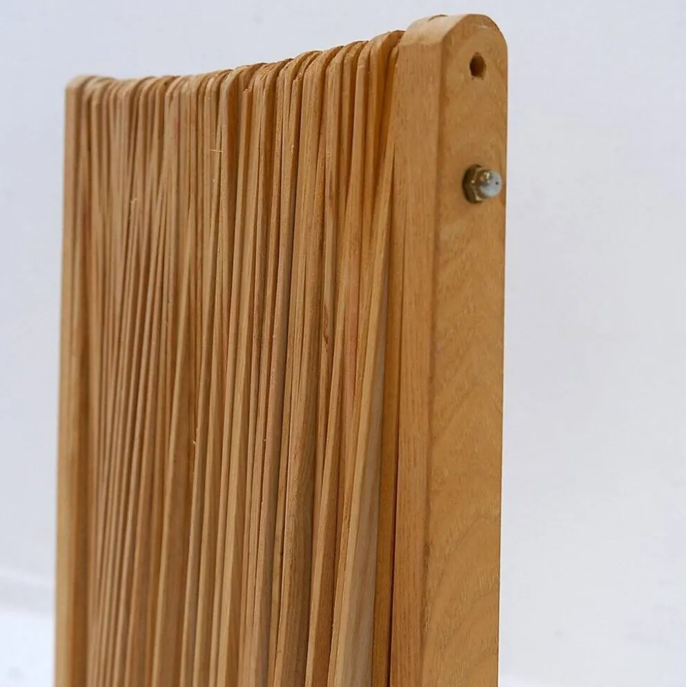 Paravent en pin en forme d'éventail de style moderne, France, années 1970 - Ø 113cm