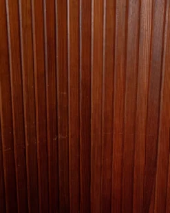 Paravent en pin patiné Art Déco par Jomain Baumann pour Baumann, France.