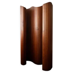 Paravent en pin patiné Art Déco par Jomain Baumann pour Baumann, France.