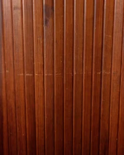 Paravent en pin patiné Art Déco par Jomain Baumann pour Baumann, France.