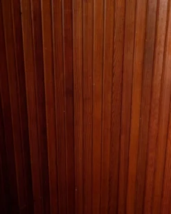 Paravent en pin patiné Art Déco par Jomain Baumann pour Baumann, France.