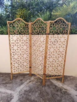 Paravent en rotin 1960 dlg Bonacina (Italie)