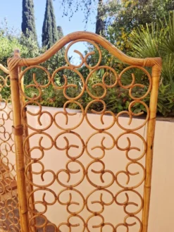 Paravent en rotin 1960 dlg Bonacina (Italie)