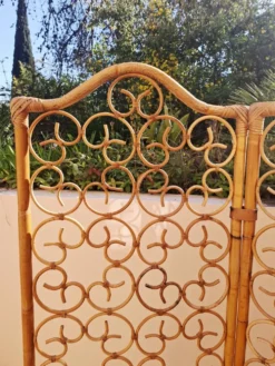 Paravent en rotin 1960 dlg Bonacina (Italie)