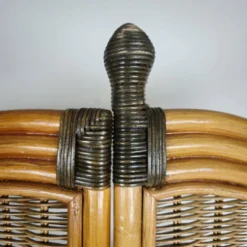 Paravent en rotin à trois panneaux des années 1970 avec panneaux en osier