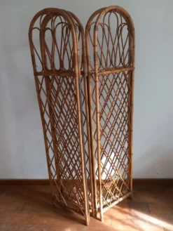 Paravent en rotin vintage
