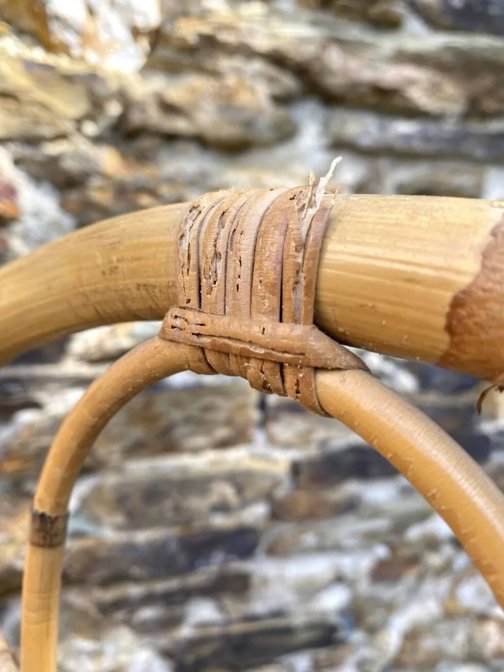 Paravent en rotin vintage 4 pans