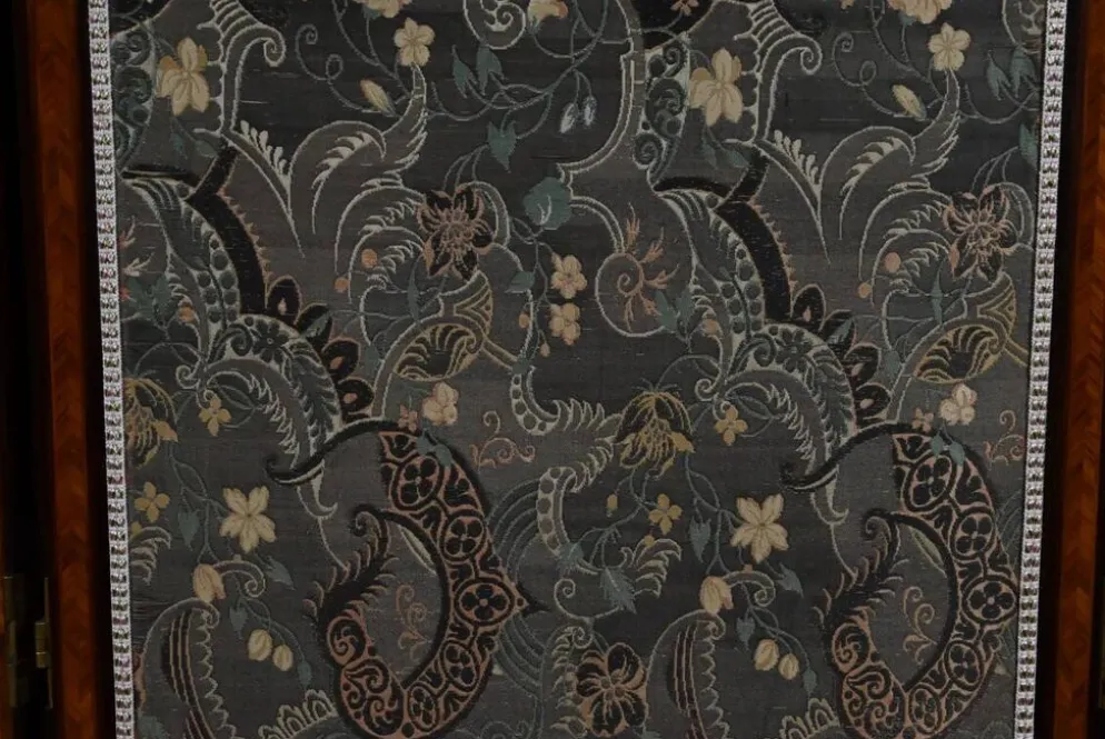 Paravent en tissu, acajou et bois de rose – 1900