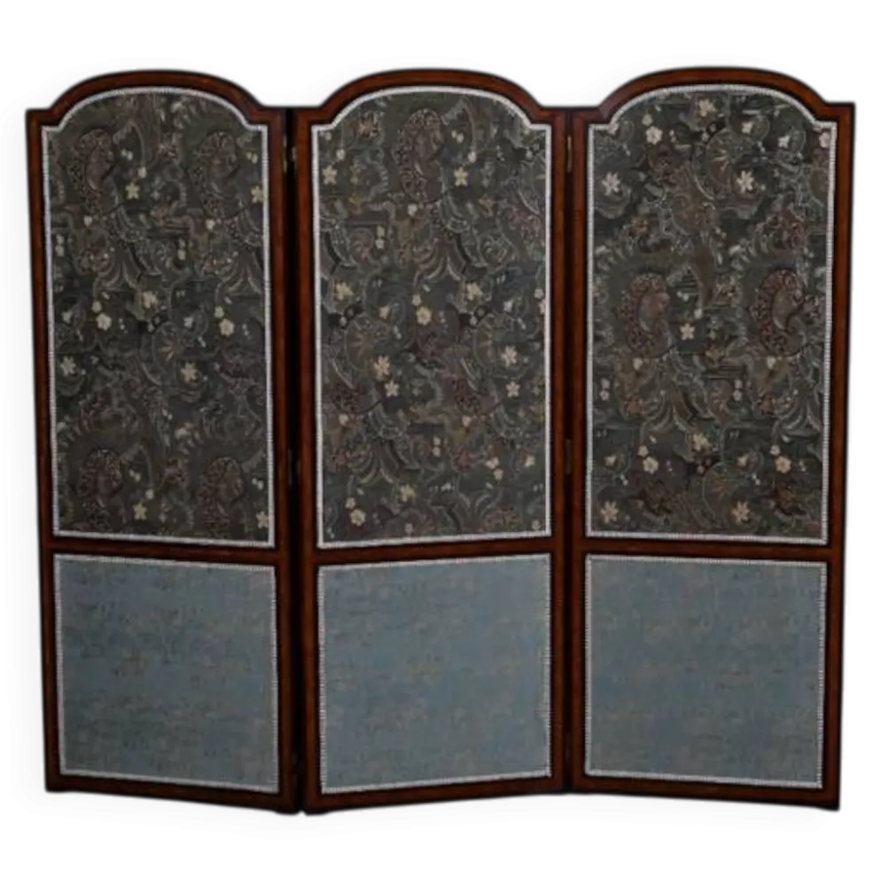 Paravent en tissu, acajou et bois de rose – 1900