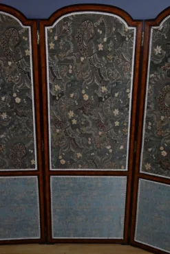 Paravent en tissu, acajou et bois de rose – 1900