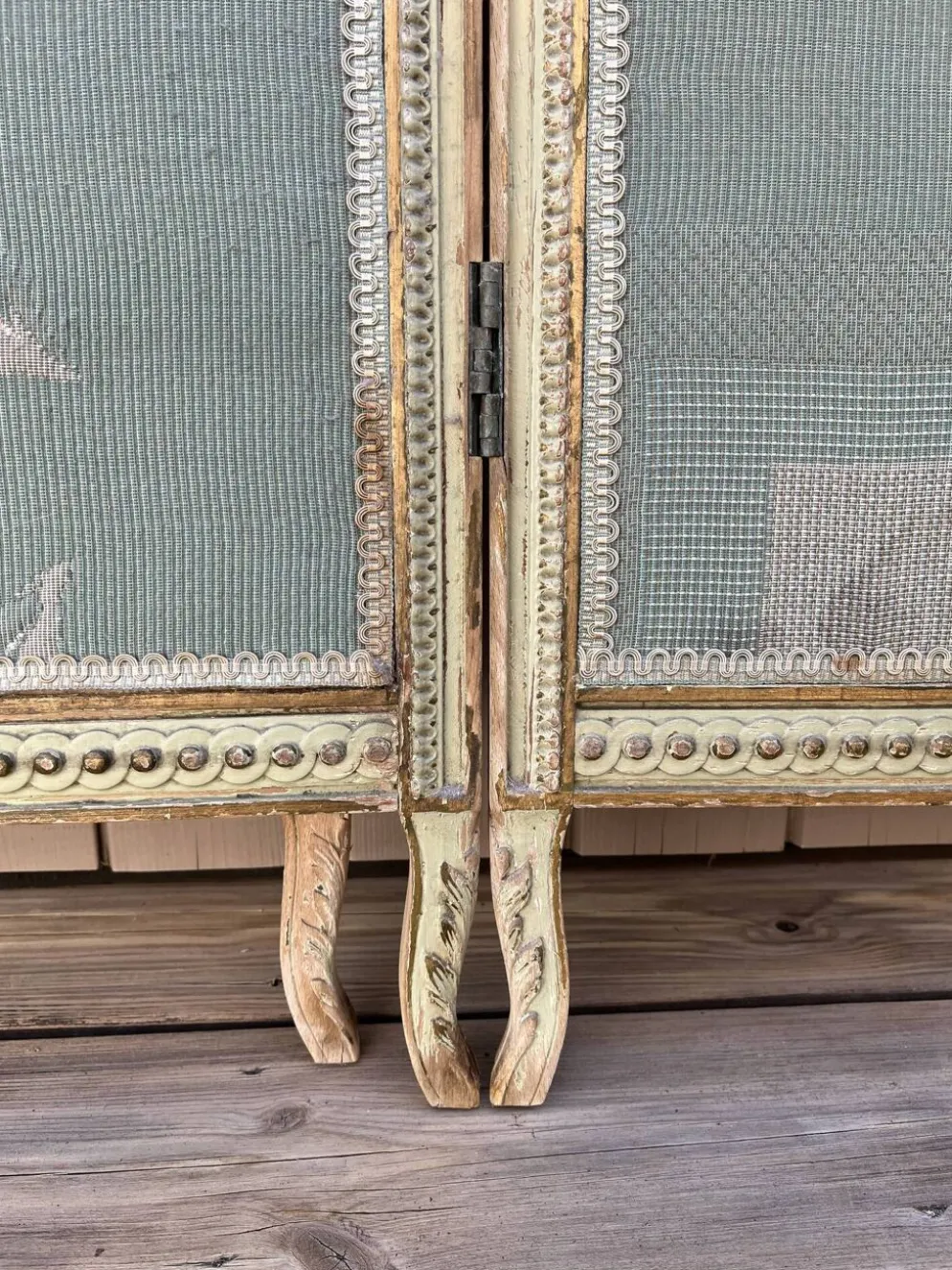 Paravent en verre et tissu