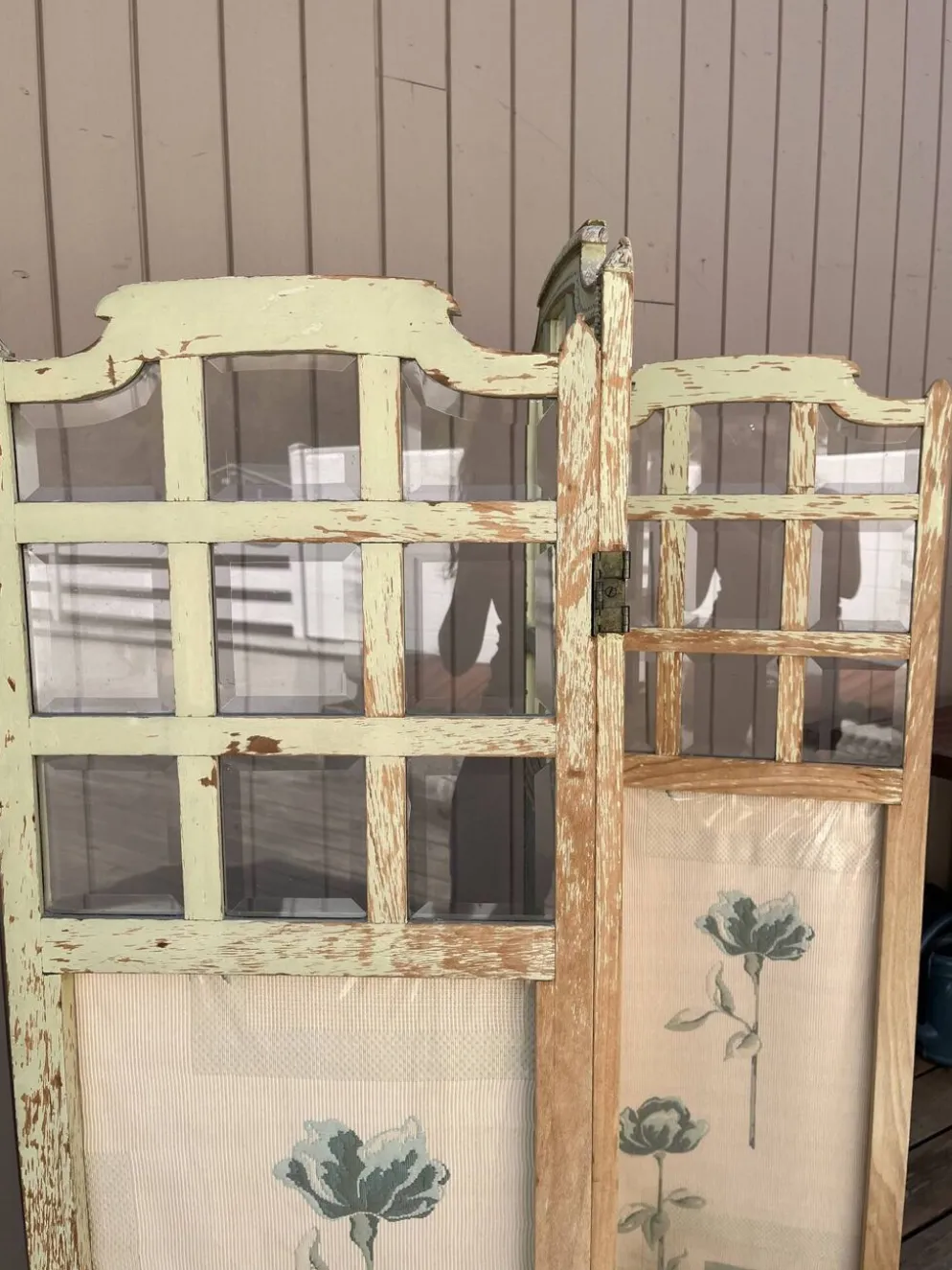 Paravent en verre et tissu