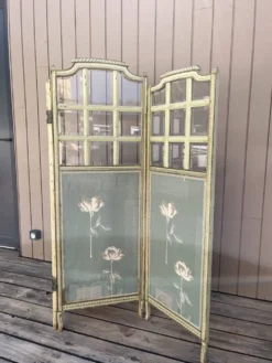 Paravent en verre et tissu