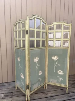 Paravent en verre et tissu