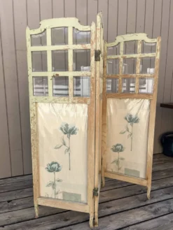 Paravent en verre et tissu