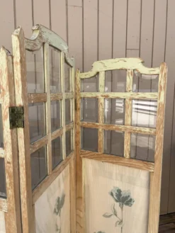 Paravent en verre et tissu