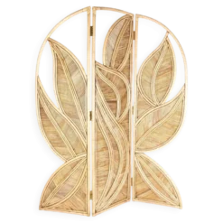 Paravent « feuilles » en rotin