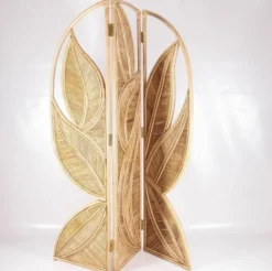 Paravent « feuilles » en rotin