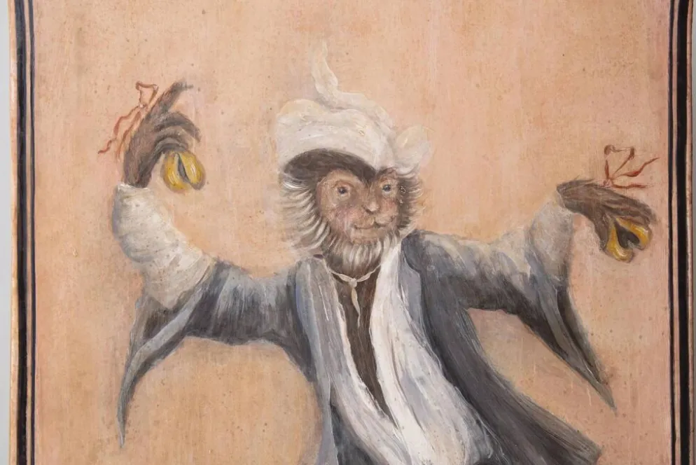 Paravent italien avec peinture décorative récente