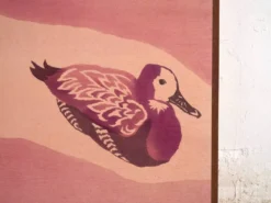 Paravent japonais à deux feuilles en textile teint – Japon, vers 1985