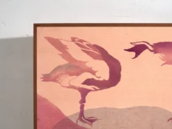 Paravent japonais à deux feuilles en textile teint – Japon, vers 1985