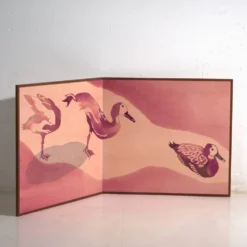 Paravent japonais à deux feuilles en textile teint – Japon, vers 1985