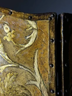 Paravent jaune et doré du 19ème siècle