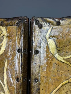 Paravent jaune et doré du 19ème siècle