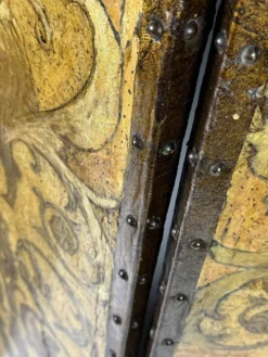Paravent jaune et doré du 19ème siècle