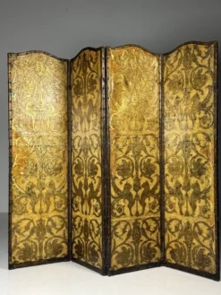 Paravent jaune et doré du 19ème siècle
