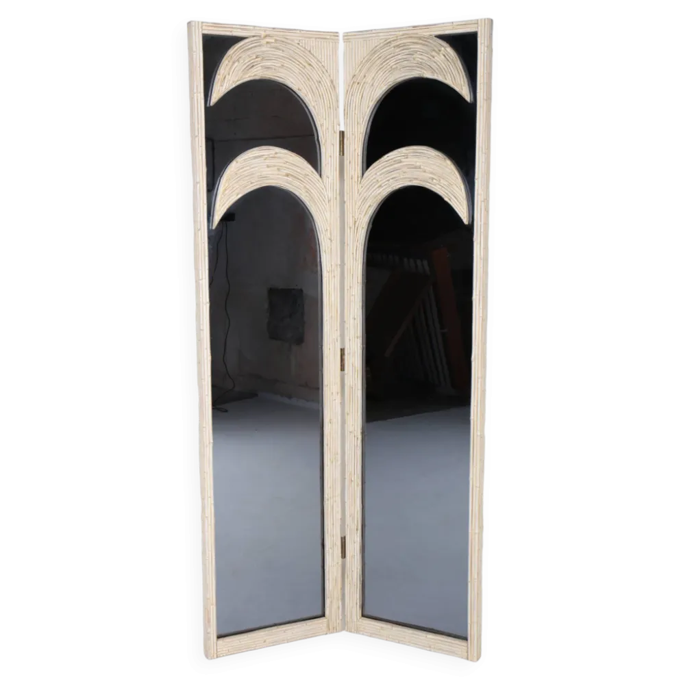 Paravent miroir vivai del sud, italie, années 70