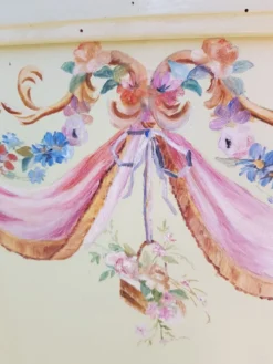 Paravent à motifs peint 1940/1950