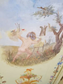 Paravent à motifs peint 1940/1950