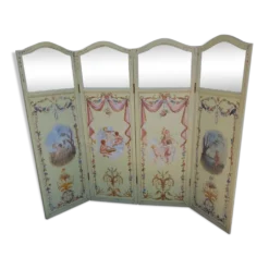 Paravent à motifs peint 1940/1950