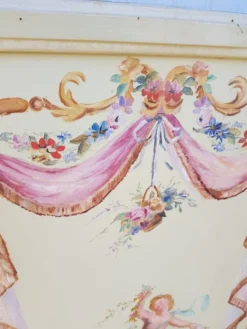 Paravent à motifs peint 1940/1950