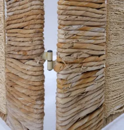 Paravent ou séparateur de pièce en osier et métal