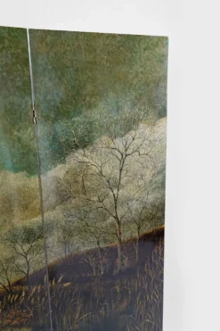 Paravent par Bernard Cuenin au paysage laqué, circa 1970